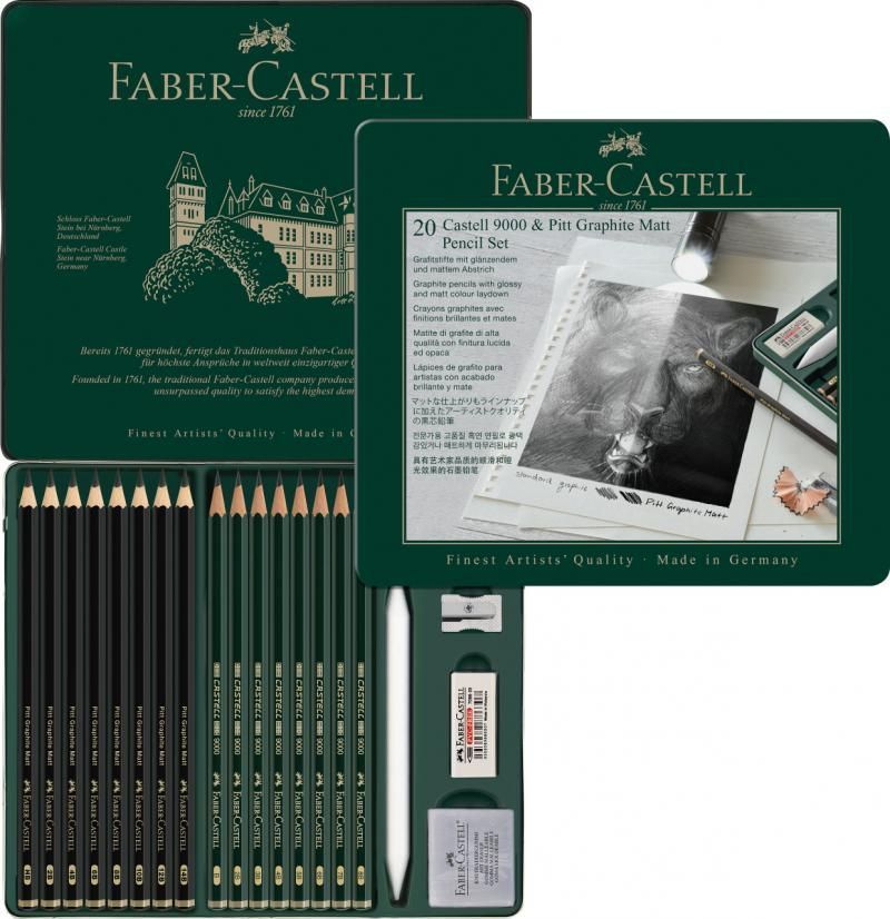 Set 20 buc creion grafit mat+castell 9000 fc115224
