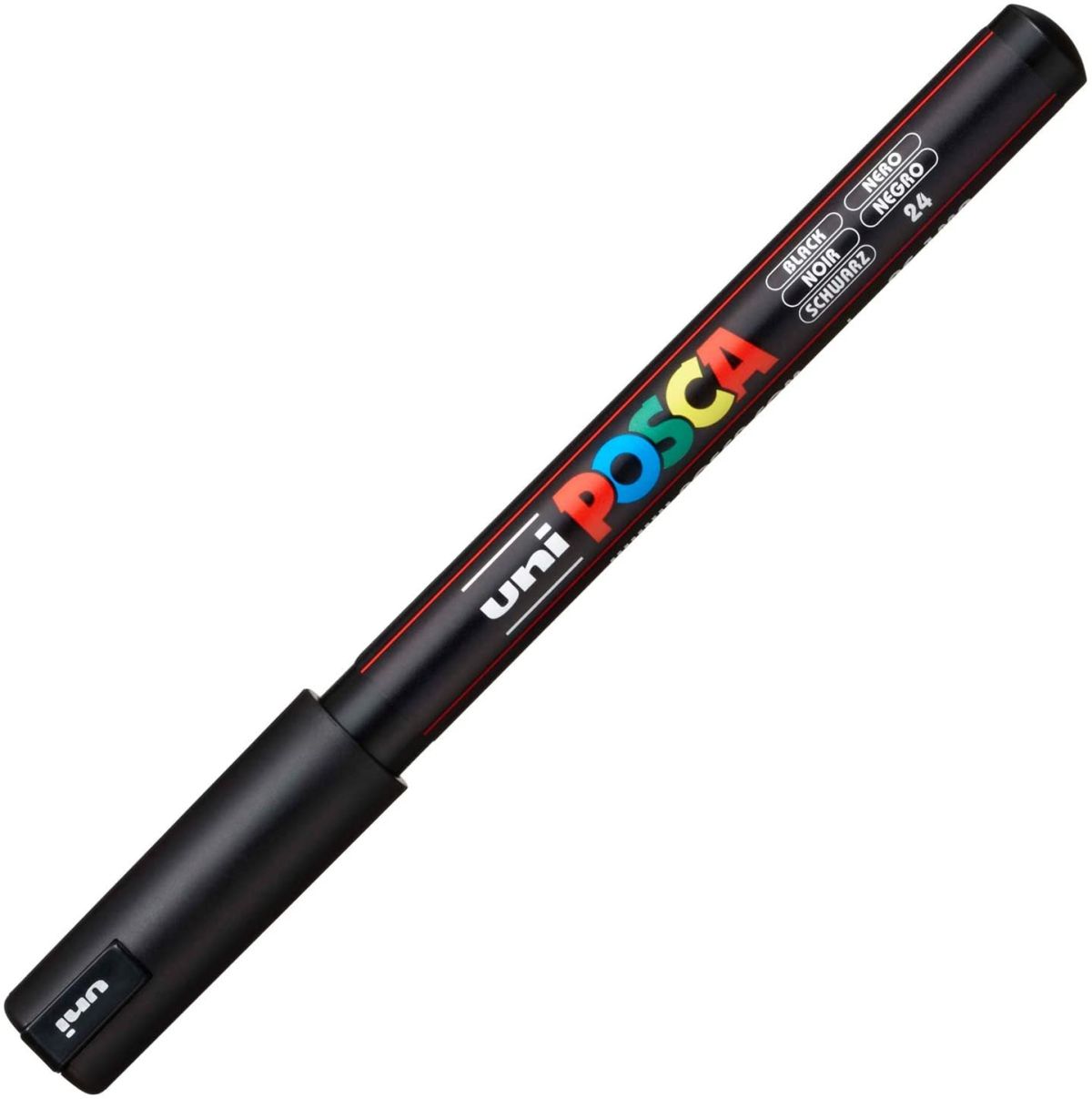 Marker uni pc-1mr posca 0.7mm varf fin metalic negru