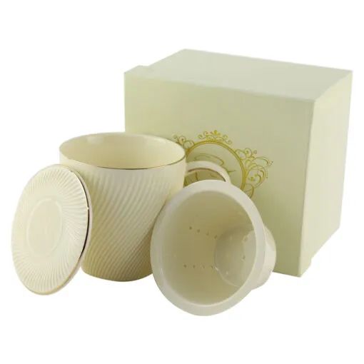 Cana portelan cu infuzor si capac 430 ml ice cream