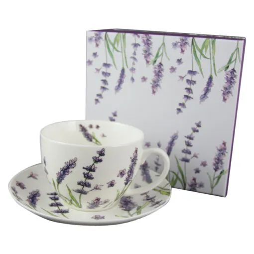 Ceasca cu farfurie portelan 250ml lavanda