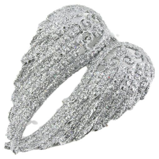 Ornament brad glitter aripi inger 15 cm auriu/argintiu 19833