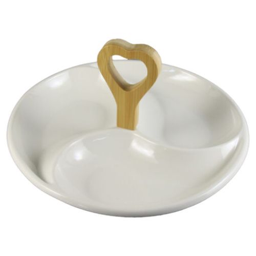 Tava din ceramica cu 3 compartim 28cm white 33114