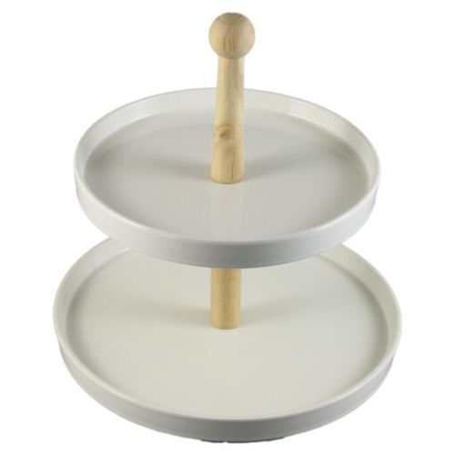 Platou etajat cu 2 nivele ceramica 23/19cm white 3317
