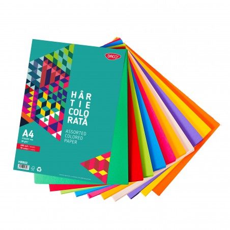 Hartie colorata hr802 a4 500coli 10cul daco 80g/mp