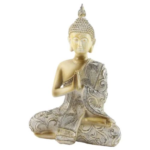 Statueta buddha 20cm din rasina cu sclipici 38332