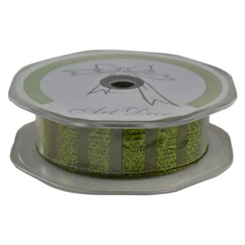 Panglica metalica verde pentru decor 25mmx10m 441655