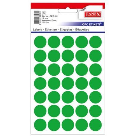 Etichete rotunde 19mm verzi 175/tipla tanex ofc131g