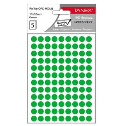 Etichete rotunde 10mm verzi 540/tipla tanex ofc128g