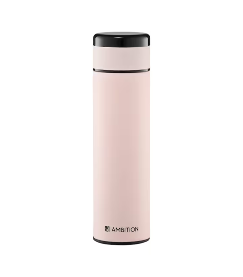 Sticla termica cu indicator de temperat 420ml roz indi 42197