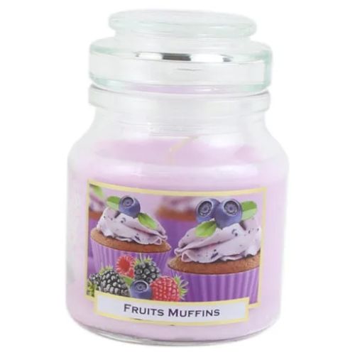 Lumanare in sticla fruits muffins 130g