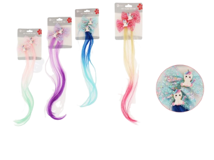 Set clame de par cu suvite colorate 2buc 082485
