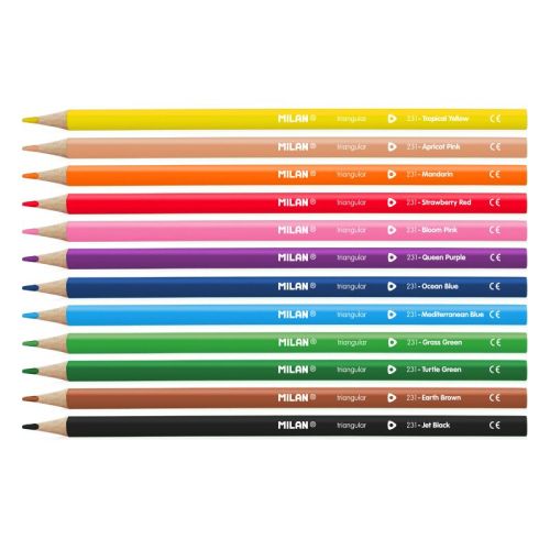 Creion color 12 milan cutie plastic