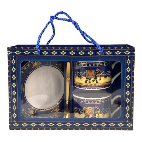 Set 2 cani cu lingurita si farfurie - elefant 1774h