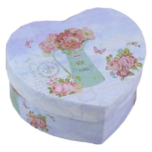 Cutie cadou inimioara floral/heart 61345