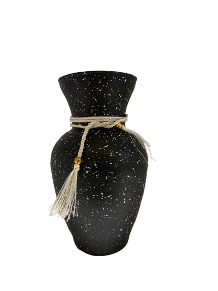 Vaza din sticla gold glass culoare neagra 20.5cm