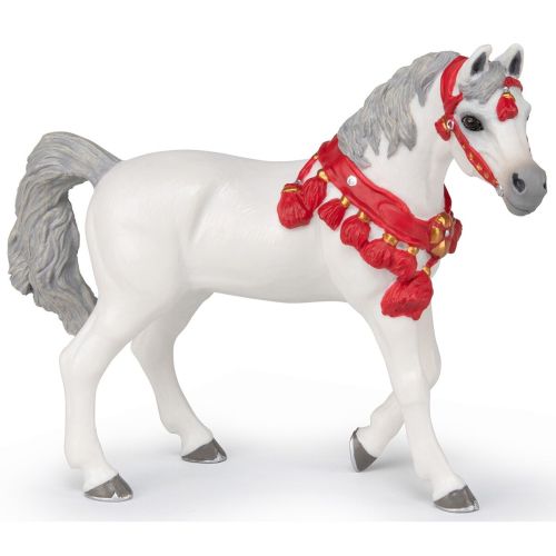 Figurina cal arab alb de parada papo51568
