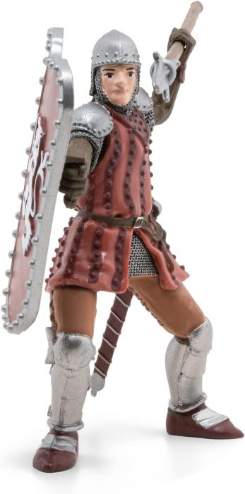 Papo figurina cavaler cu sulita si scut rosu papo39756