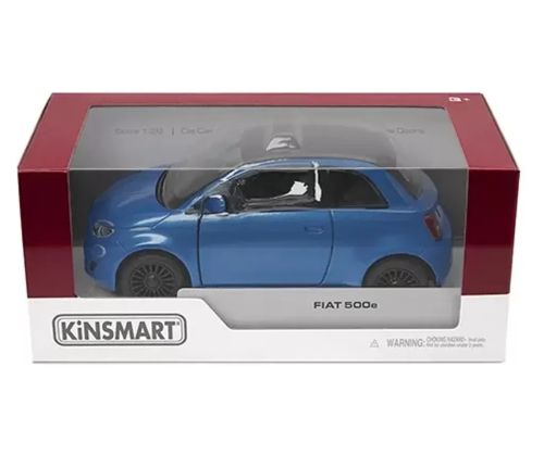 Masinuta metalica fiat 500e 13cm  scara 1 la 28 kt5440wd