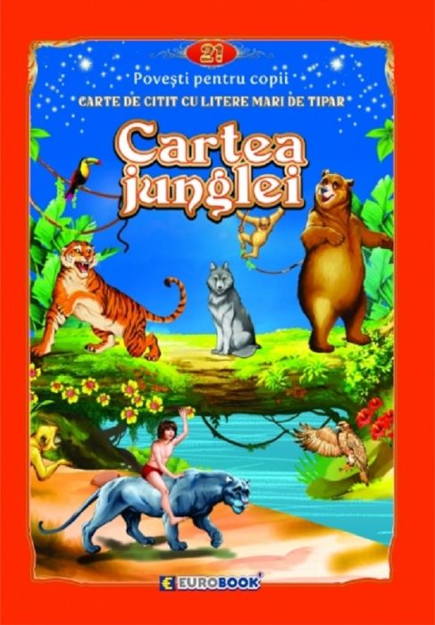 Cartea junglei. Carte de citit cu litere mari de tipar