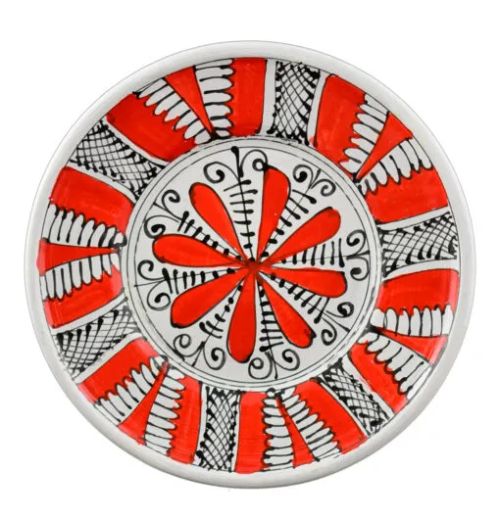 Farfurie ceramica rosu-negru 15cm