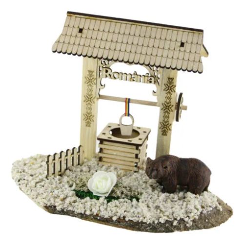 Decor din lemn fantana