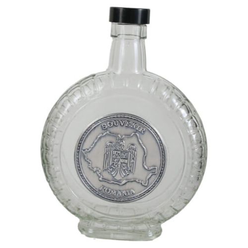 Plosca cu capac decor embosat harta Romaniei 350 ml