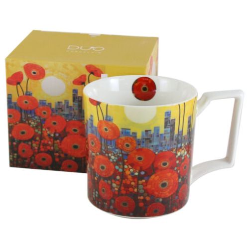 Cana portelan 750 ml modern poppiess in cutie decorativa