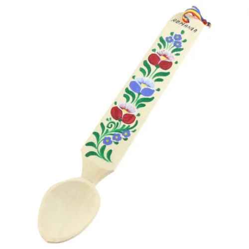 Lingura din lemn pictata manual Romania 35 cm