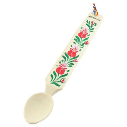 Lingura din lemn pictata manual Romania 35 cm