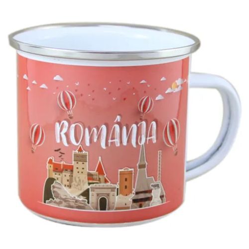 Cana metalica emailata 240 ml Romania baloane cu aer