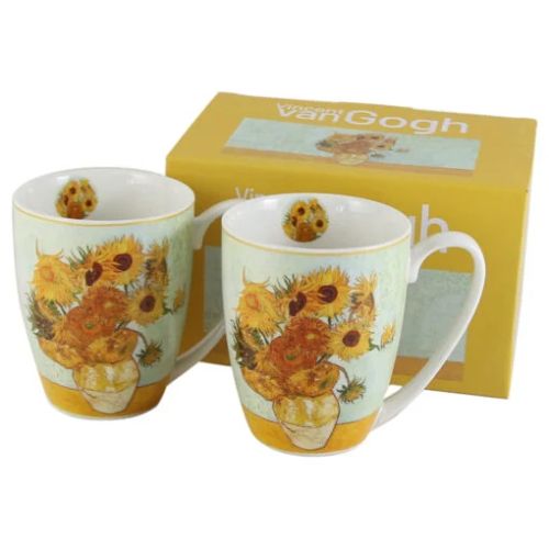 Set 2 cani din portelan 360 ml sunflowers
