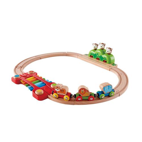 Jucarie din lemn - sina de tren muzicala jungla 19p e3825a
