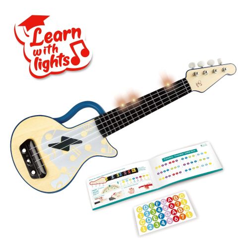 Jucarie din lemn - instrum ukulele chitara albastru e0625a