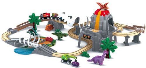 Jucarie din lemn - tren aventur? Dino 61p e3795a