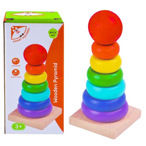 Joc piramida cu cercuri din lemn 290011