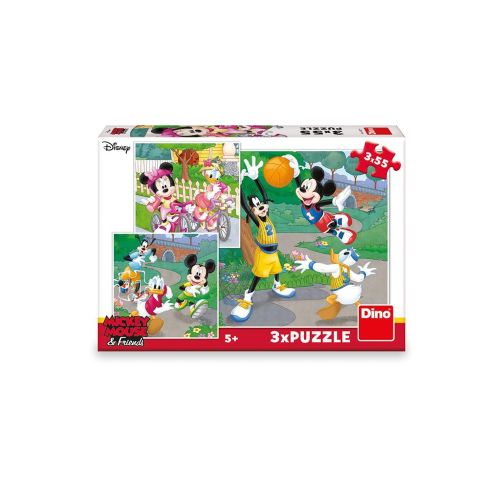 Puzzle 3x55 piese mickey si minnie - dino toys 335271