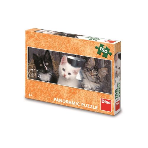 Puzzle 150 piese panoramic pisicute - dino toys 393332