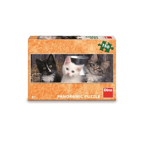 Puzzle 150 piese panoramic pisicute - dino toys 393332