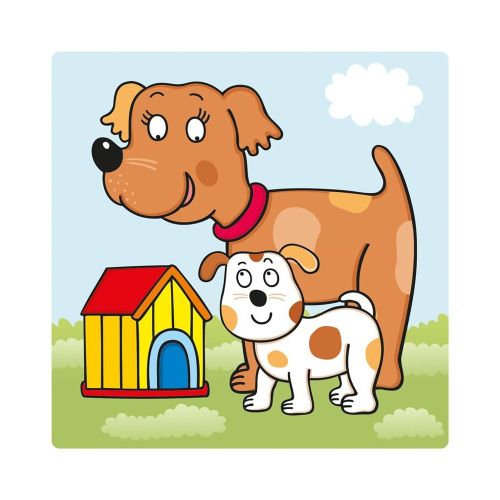 Puzzle 3 in 1 animalele si puii lor - dino toys 325128