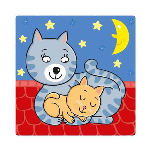 Puzzle 3 in 1 animalele si puii lor - dino toys 325128