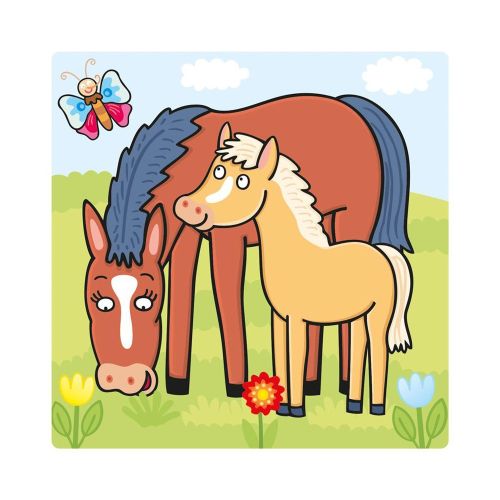 Puzzle 3 in 1 animalele si puii lor - dino toys 325128