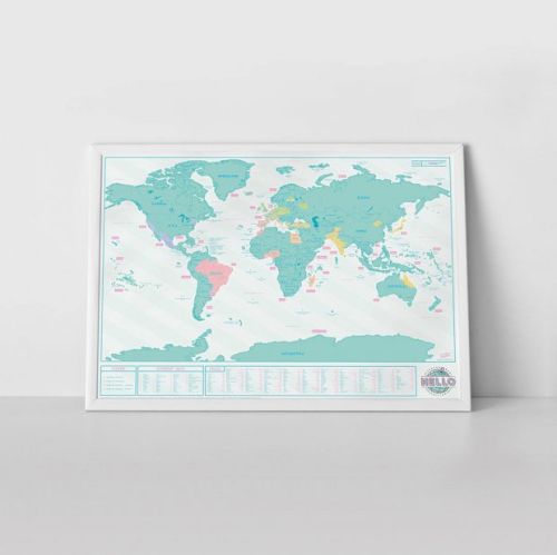 Scratch map - harta lumii razuibila 82x60 cm - hello lukhel