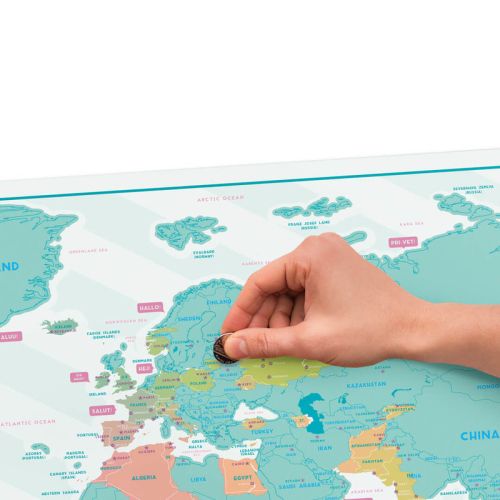 Scratch map - harta lumii razuibila 82x60 cm - hello lukhel