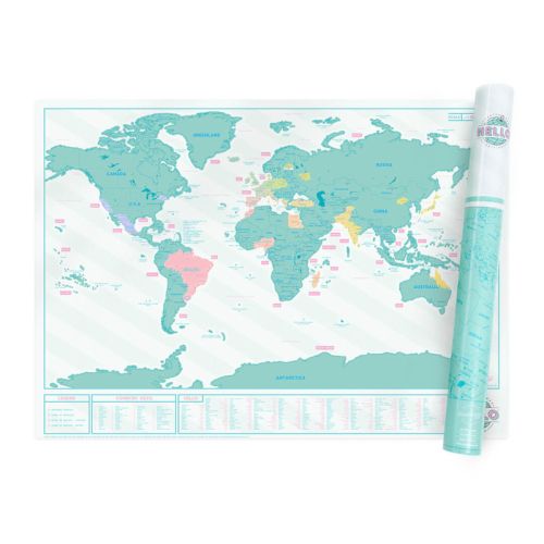 Scratch map - harta lumii razuibila 82x60 cm - hello lukhel