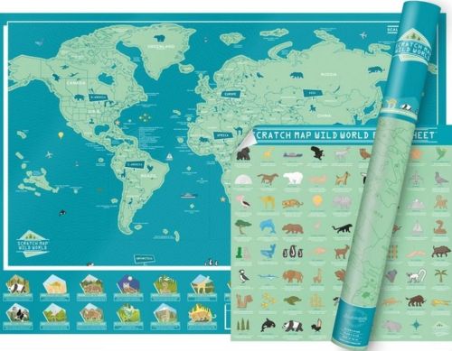 Scratch map - harta lumii razuibila 82x60 cm - wild lukwil