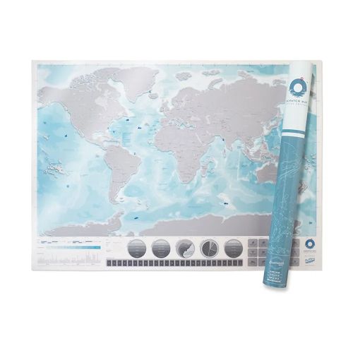 Scratch map - harta lumii razuibila 82x60 cm - oceans lukoce