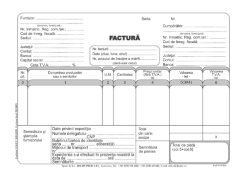 Factura a5 3exemplare autocopiativ neperson. Coperta