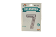 Balon folie argintiu cifra 7 76cm