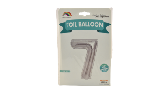 Balon folie argintiu cifra 7 76cm