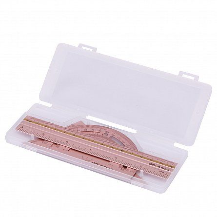 Set geometrie 4 piese aluminiu macarons deli dleg02404